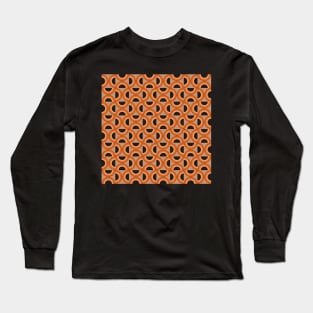 burnt orange half circle pattern Long Sleeve T-Shirt